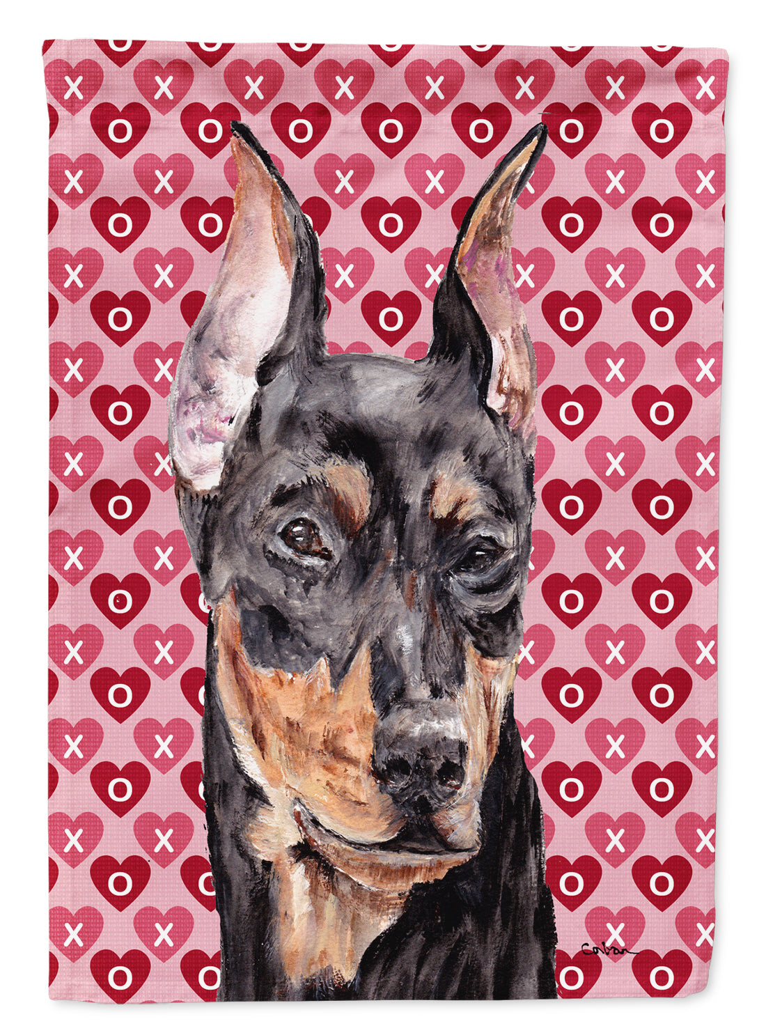 German Pinscher Hearts and Love Flag Garden Size  the-store.com.