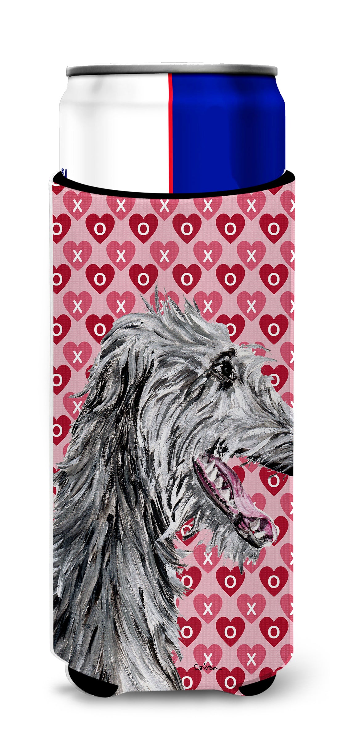 Scottish Deerhound Hearts and Love Ultra Beverage Insulators for slim cans SC9717MUK.