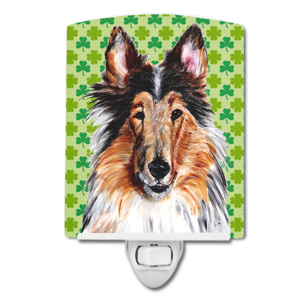 Collie Lucky Shamrock St. Patrick's Day Ceramic Night Light SC9718CNL - the-store.com