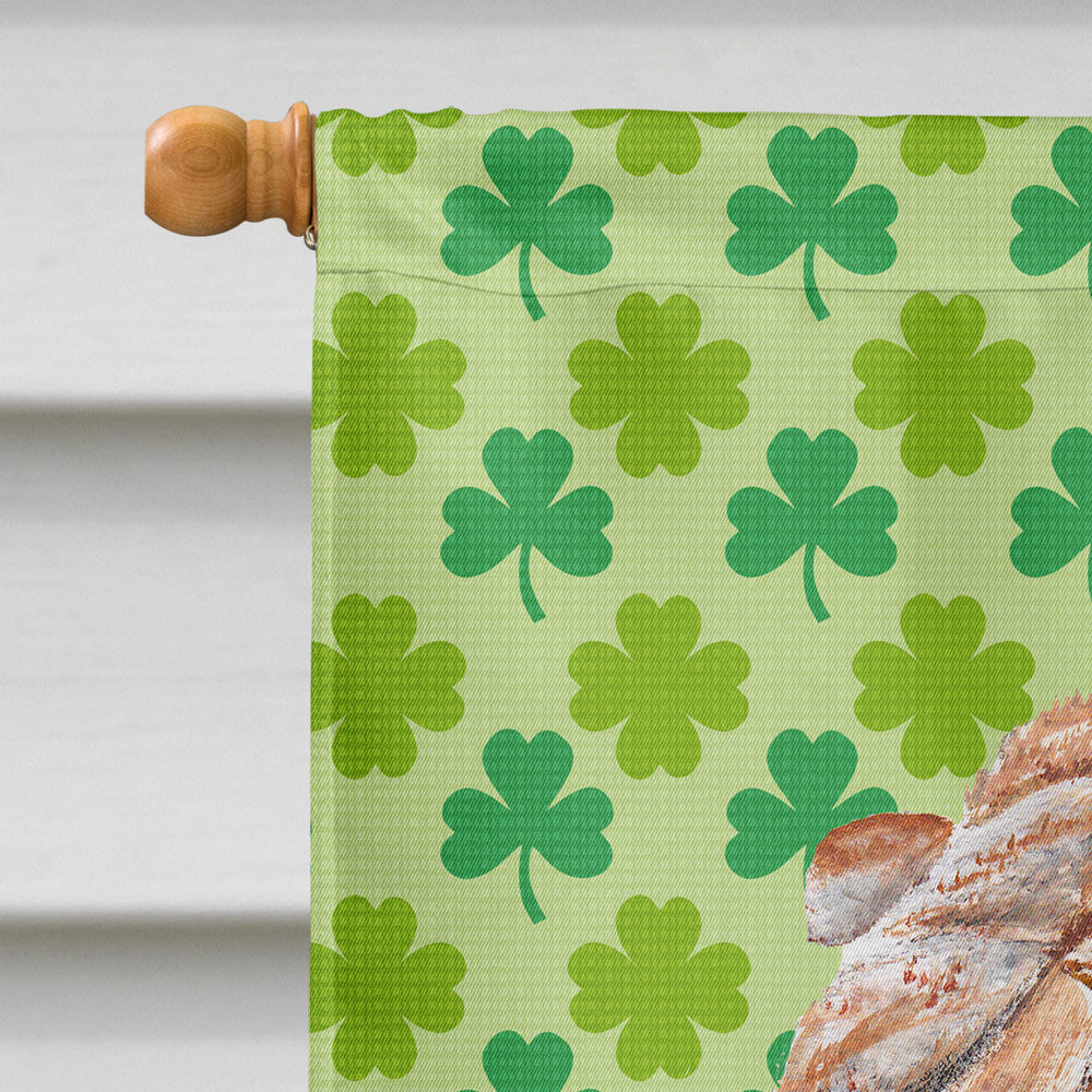 Shar Pei Lucky Shamrock St. Patrick's Day Flag Canvas House Size SC9719CHF  the-store.com.