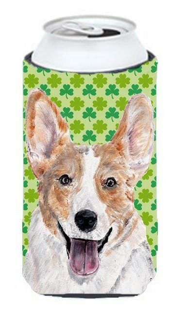 Cardigan Corgi Lucky Shamrock St. Patrick&#39;s Day Tall Boy Beverage Insulator Hugger SC9720TBC by Caroline&#39;s Treasures