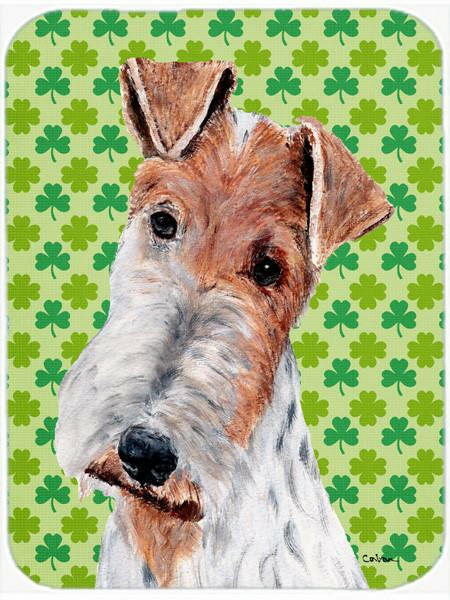 Wire Fox Terrier Lucky Shamrock St. Patrick's Day Glass Cutting Board Large Size SC9724LCB by Caroline's Treasures