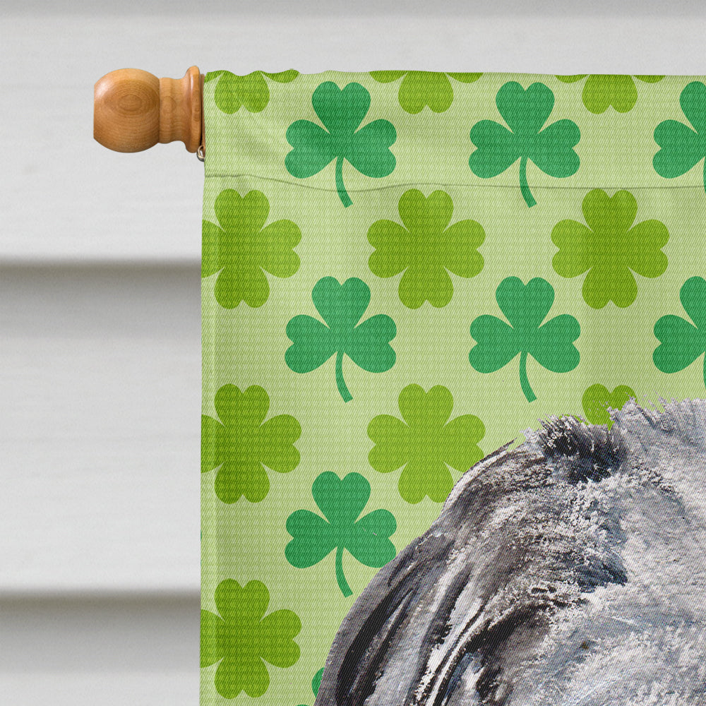 Scottish Deerhound Lucky Shamrock St. Patrick's Day Flag Canvas House Size SC9730CHF  the-store.com.