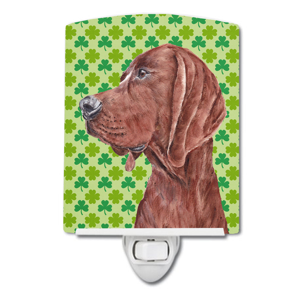 Redbone Coonhound Lucky Shamrock St. Patrick's Day Ceramic Night Light SC9731CNL - the-store.com