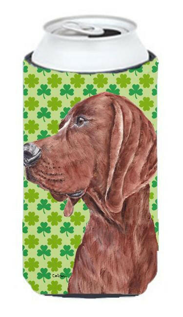 Redbone Coonhound Lucky Shamrock St. Patrick's Day Tall Boy Beverage Insulator Hugger SC9731TBC by Caroline's Treasures