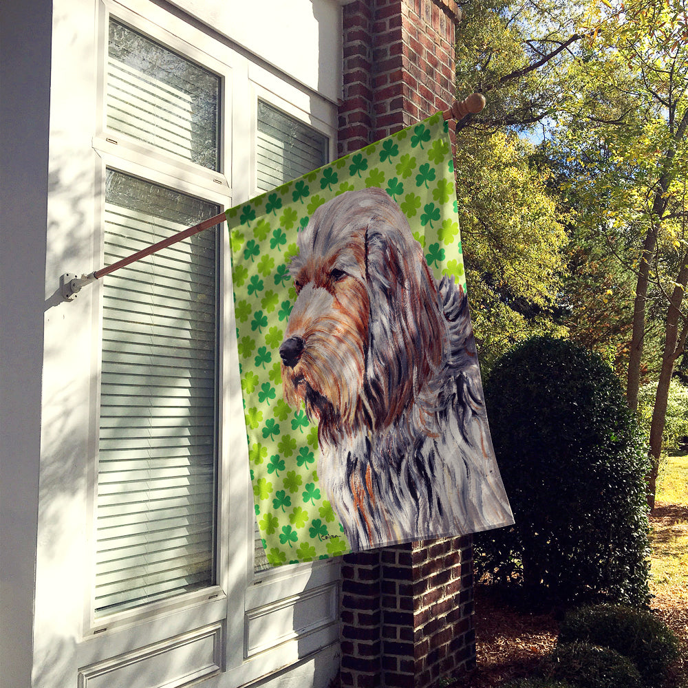 Otterhound Lucky Shamrock St. Patrick's Day Flag Canvas House Size SC9732CHF  the-store.com.