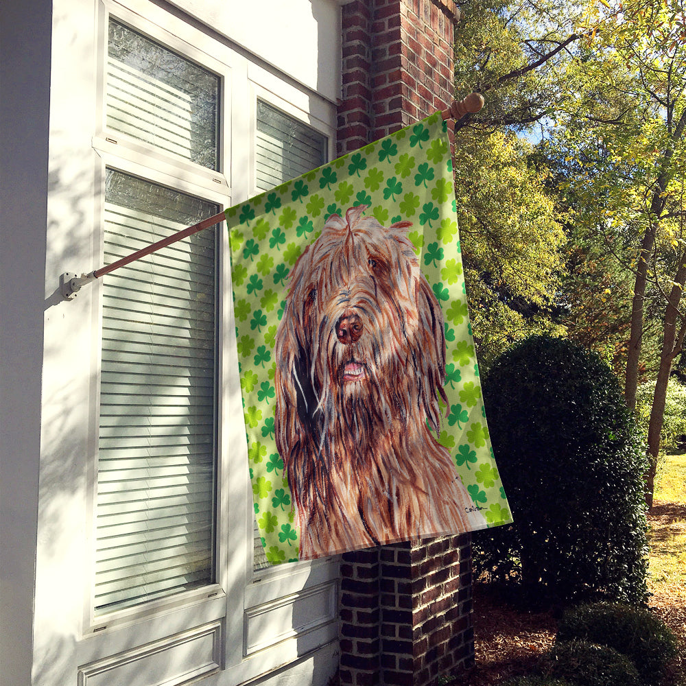 Otterhound Lucky Shamrock St. Patrick's Day Flag Canvas House Size SC9733CHF  the-store.com.