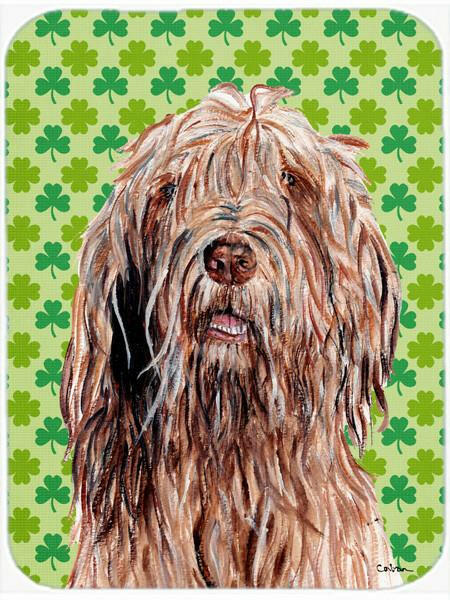 Otterhound Lucky Shamrock St. Patrick&#39;s Day Glass Cutting Board Large Size SC9733LCB by Caroline&#39;s Treasures