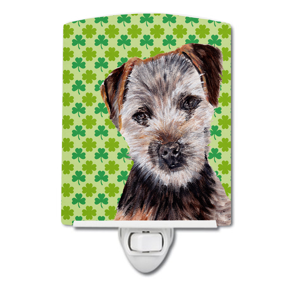 Norfolk Terrier Puppy Lucky Shamrock St. Patrick&#39;s Day Ceramic Night Light SC9735CNL - the-store.com