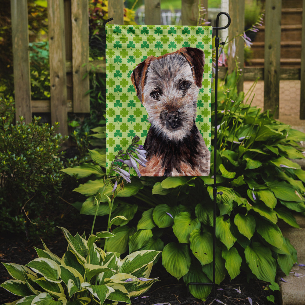 Norfolk Terrier Puppy Lucky Shamrock St. Patrick's Day Flag Garden Size  the-store.com.