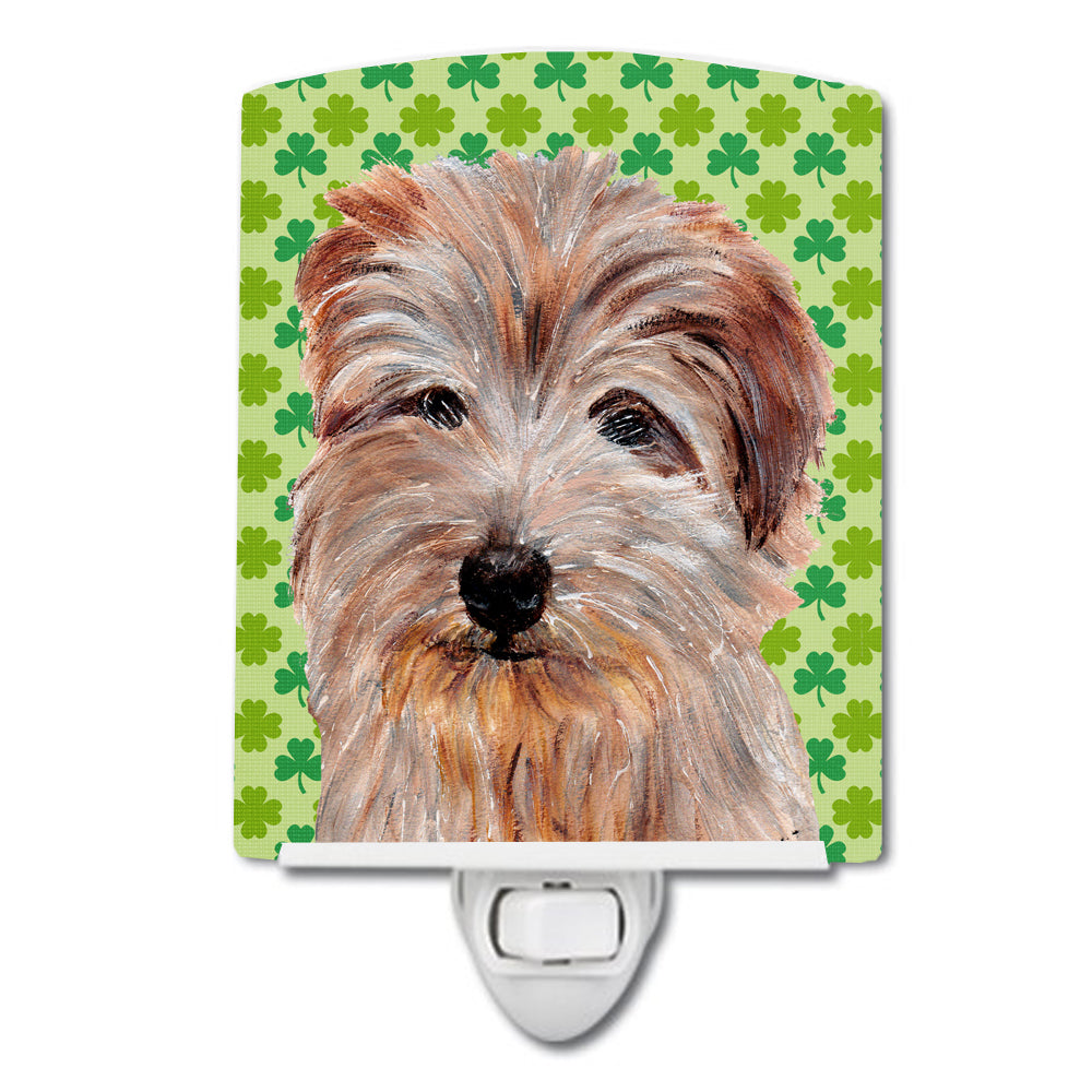 Norfolk Terrier Lucky Shamrock St. Patrick&#39;s Day Ceramic Night Light SC9736CNL - the-store.com