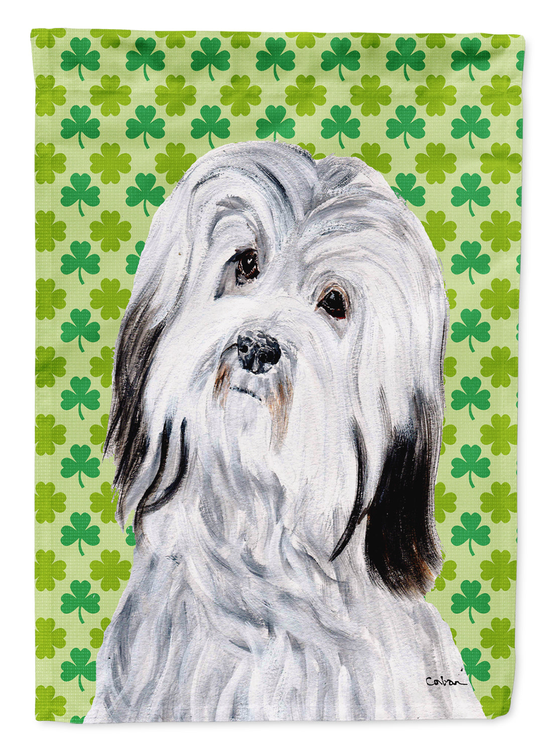 Havanese Lucky Shamrock St. Patrick's Day Flag Garden Size SC9737GF  the-store.com.