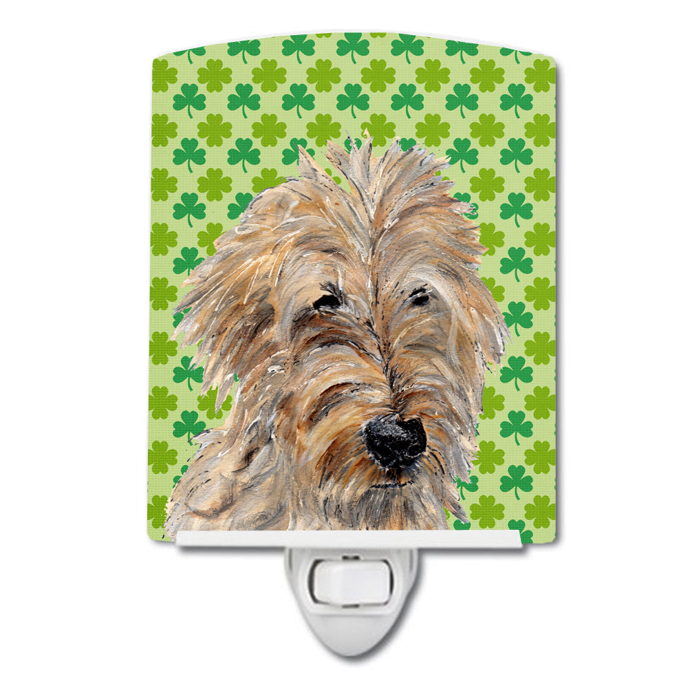 Golden Doodle 2 Lucky Shamrock St. Patrick's Day Ceramic Night Light SC9739CNL - the-store.com