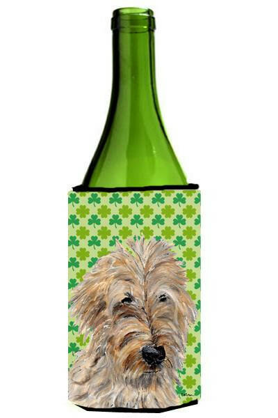 Golden Doodle 2 Lucky Shamrock St. Patrick&#39;s Day Wine Bottle Beverage Insulator Hugger SC9739LITERK by Caroline&#39;s Treasures