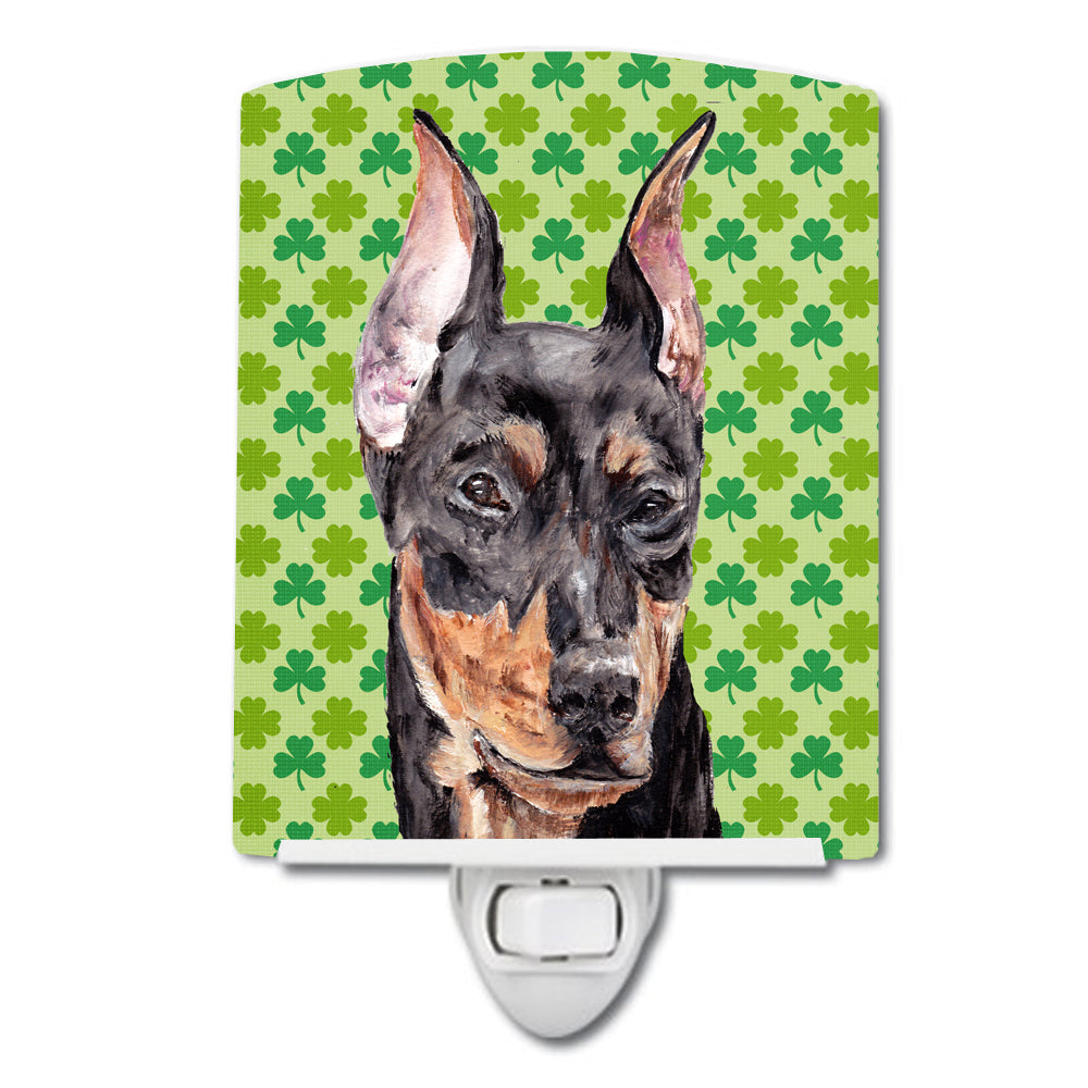 German Pinscher Lucky Shamrock St. Patrick's Day Ceramic Night Light SC9740CNL - the-store.com