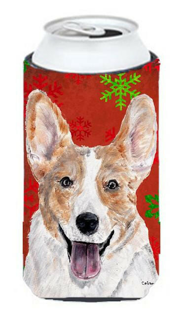 Cardigan Corgi Red Snowflakes Holiday Tall Boy Beverage Insulator Hugger SC9744TBC by Caroline's Treasures