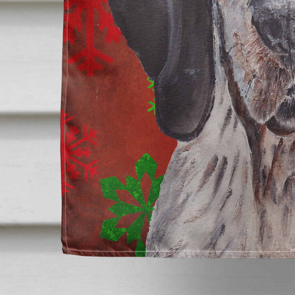 Blue Tick Coonhound Red Snowflakes Holiday Flag Canvas House Size SC9745CHF  the-store.com.