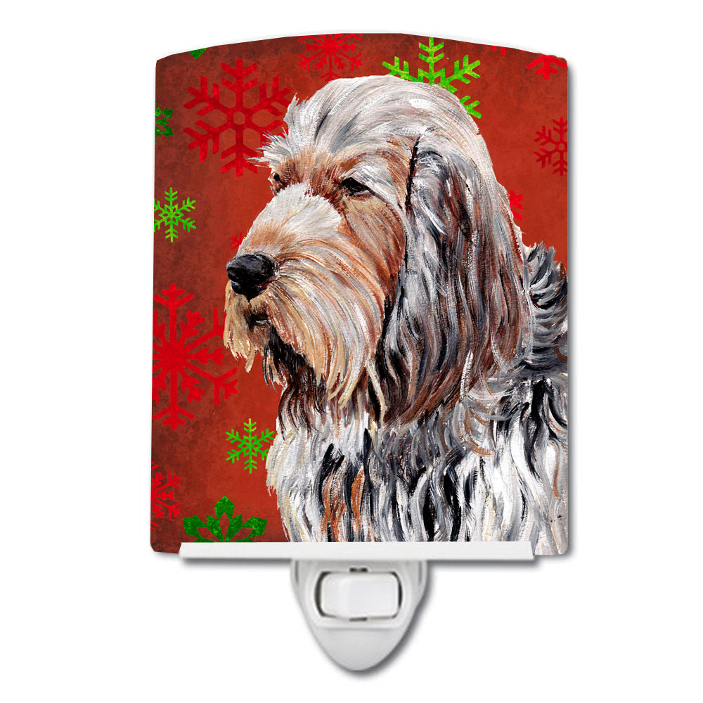 Otterhound Red Snowflakes Holiday Ceramic Night Light SC9756CNL - the-store.com