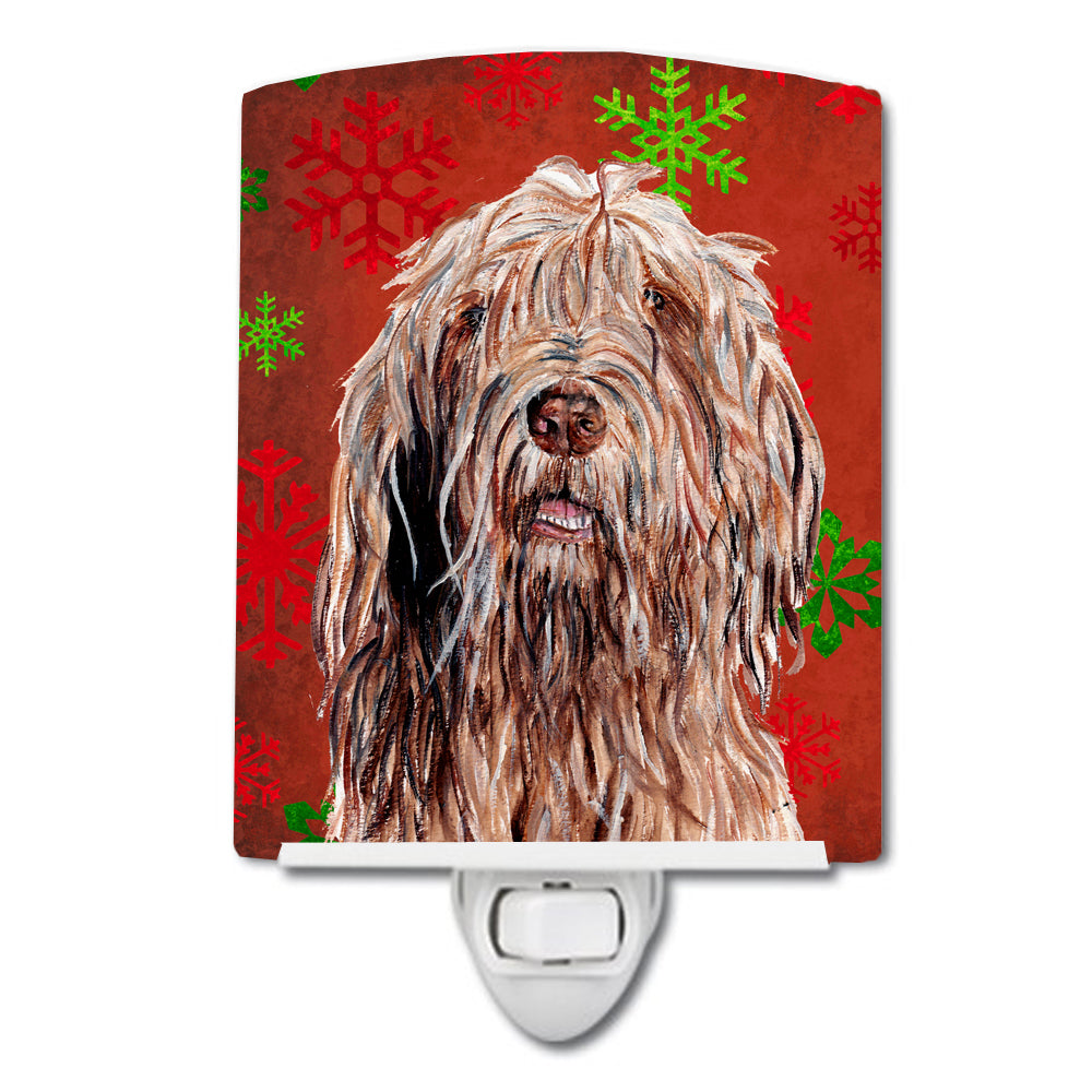 Otterhound Red Snowflakes Holiday Ceramic Night Light SC9757CNL - the-store.com