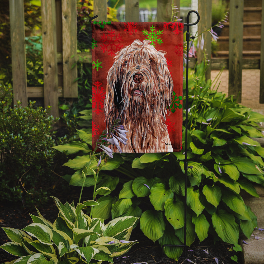 Otterhound Red Snowflakes Holiday Flag Garden Size SC9757GF  the-store.com.