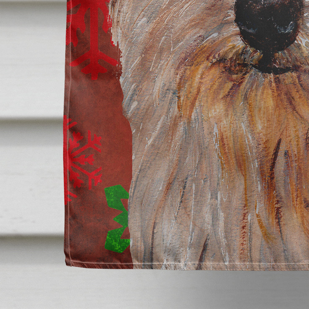 Norfolk Terrier Red Snowflakes Holiday Flag Canvas House Size SC9760CHF  the-store.com.