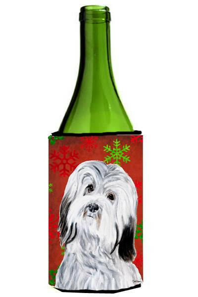 Havanese Red Snowflakes Holiday Wine Bottle Beverage Insulator Hugger SC9761LITERK by Caroline's Treasures