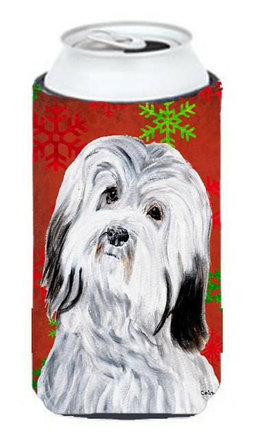 Havanese Red Snowflakes Holiday Tall Boy Beverage Insulator Hugger SC9761TBC by Caroline's Treasures