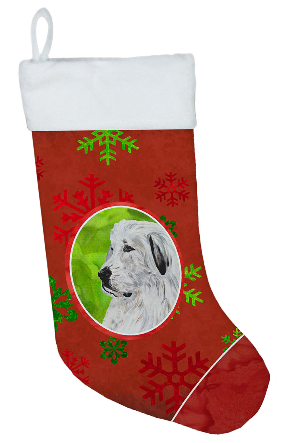 Great Pyrenees Red Snowflakes Holiday Christmas Stocking SC9762-CS  the-store.com.