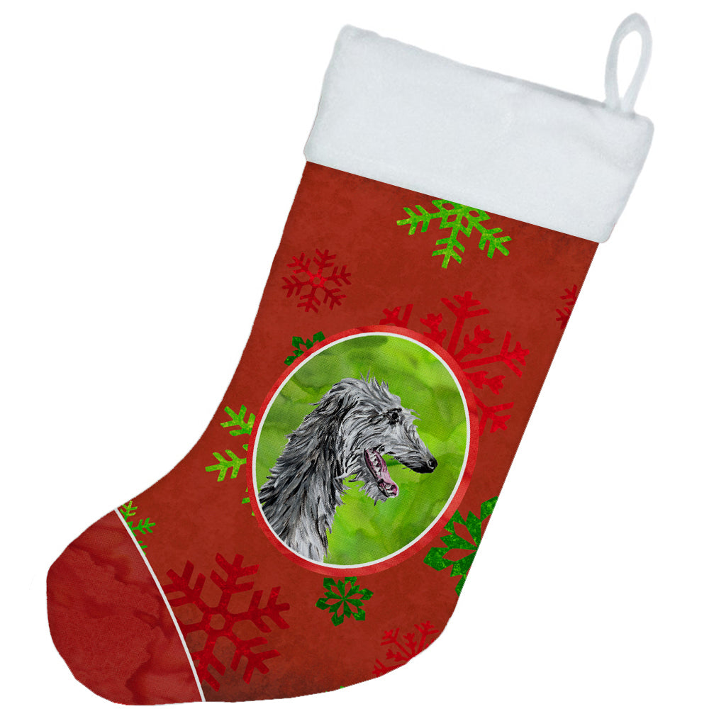 Scottish Deerhound Red Snowflakes Holiday Christmas Stocking SC9765-CS  the-store.com.