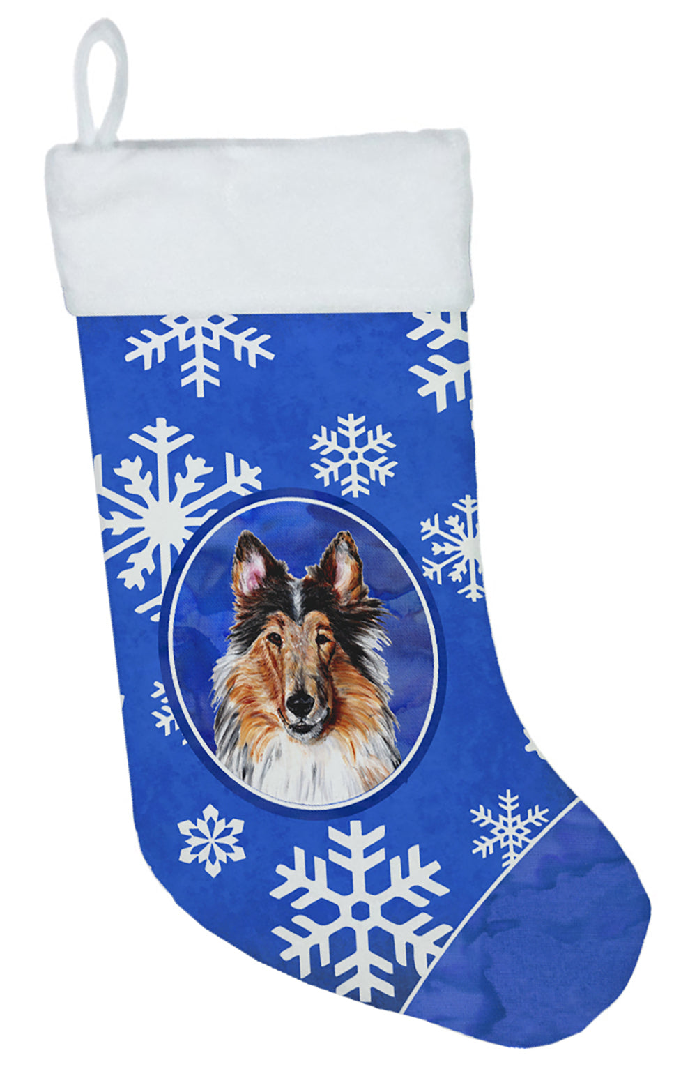 Collie Winter Snowflakes Christmas Stocking SC9766-CS  the-store.com.