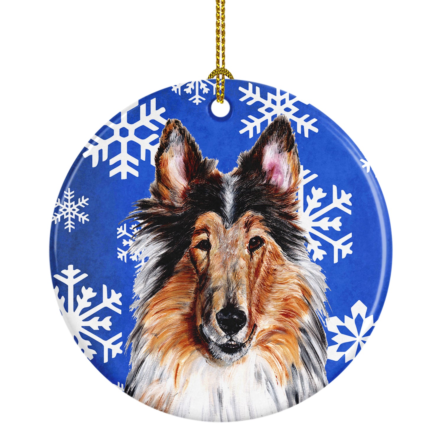 Collie Winter Snowflakes Ceramic Ornament SC9766CO1 - the-store.com