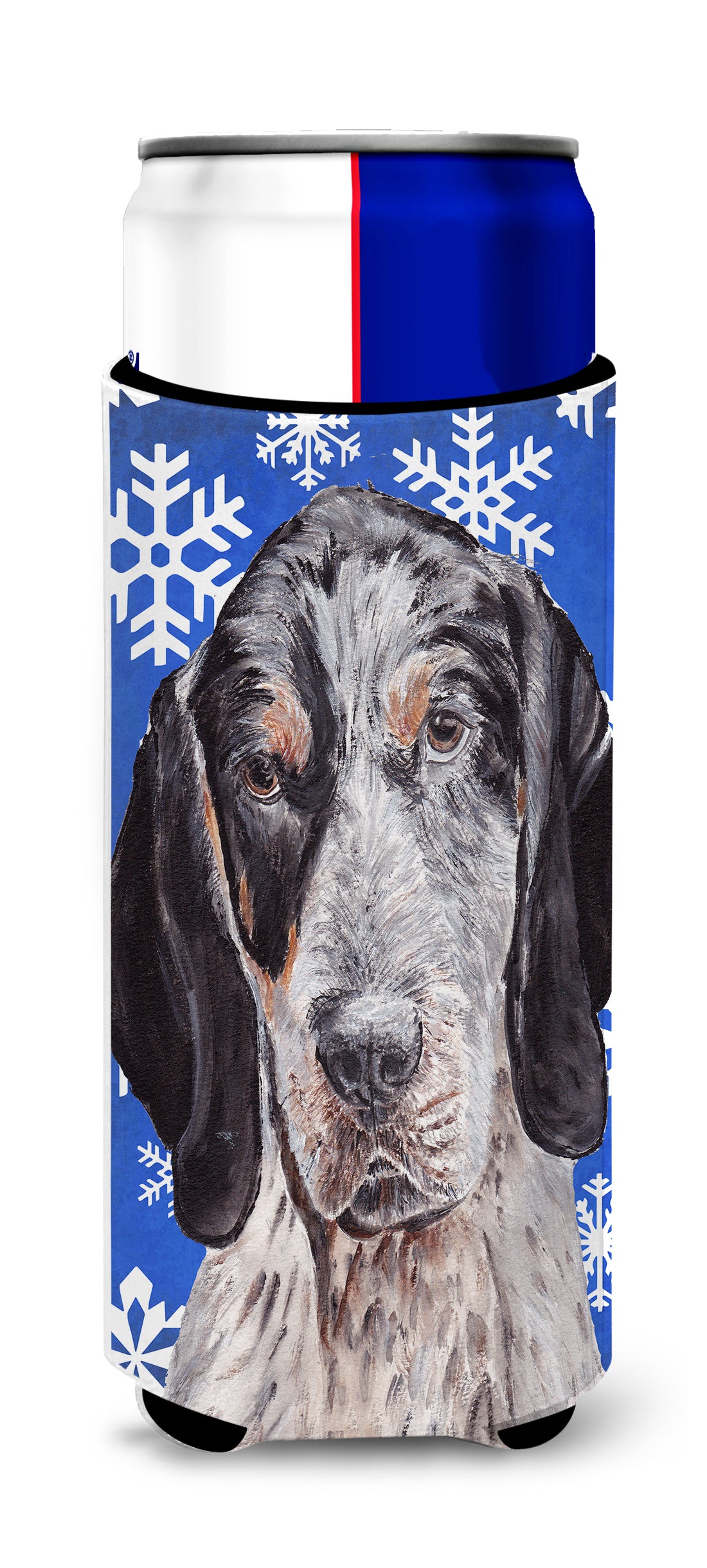 Blue Tick Coonhound Winter Snowflakes Ultra Beverage Insulators for slim cans SC9769MUK.