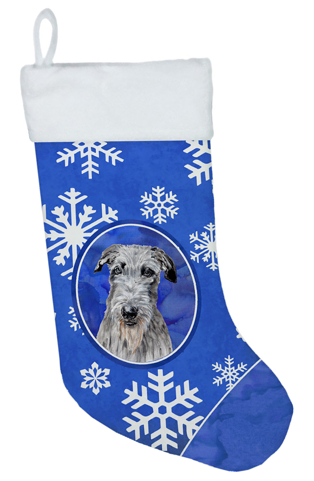 Scottish Deerhound Winter Snowflakes Christmas Stocking SC9778-CS  the-store.com.