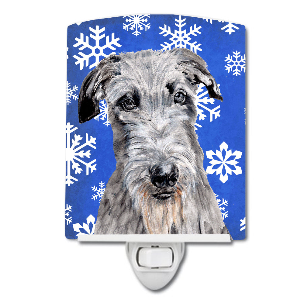 Scottish Deerhound Winter Snowflakes Ceramic Night Light SC9778CNL - the-store.com