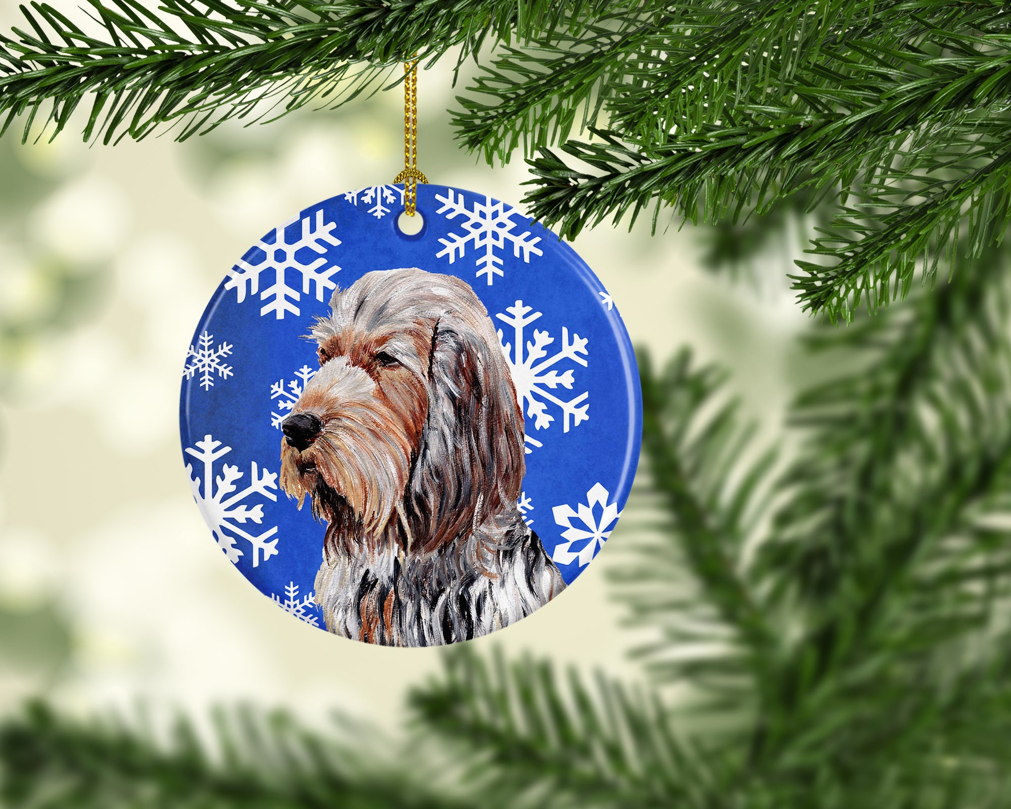 Otterhound Winter Snowflakes Ceramic Ornament SC9780CO1 - the-store.com