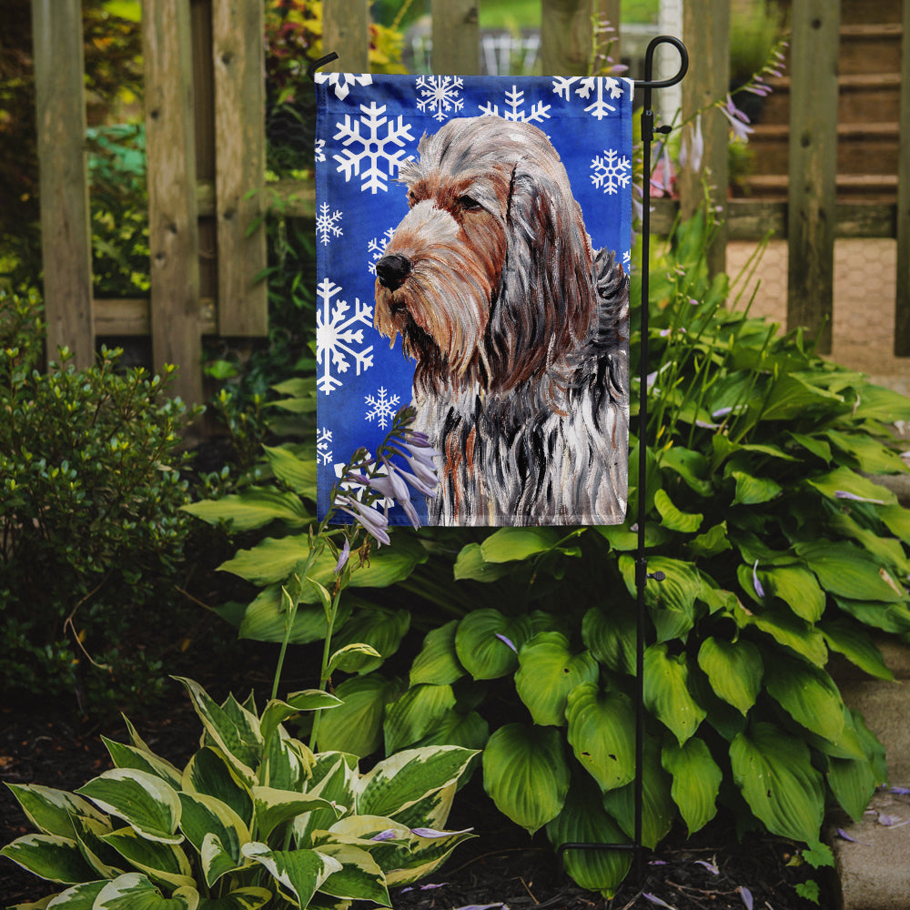 Otterhound Winter Snowflakes Flag Garden Size SC9780GF  the-store.com.