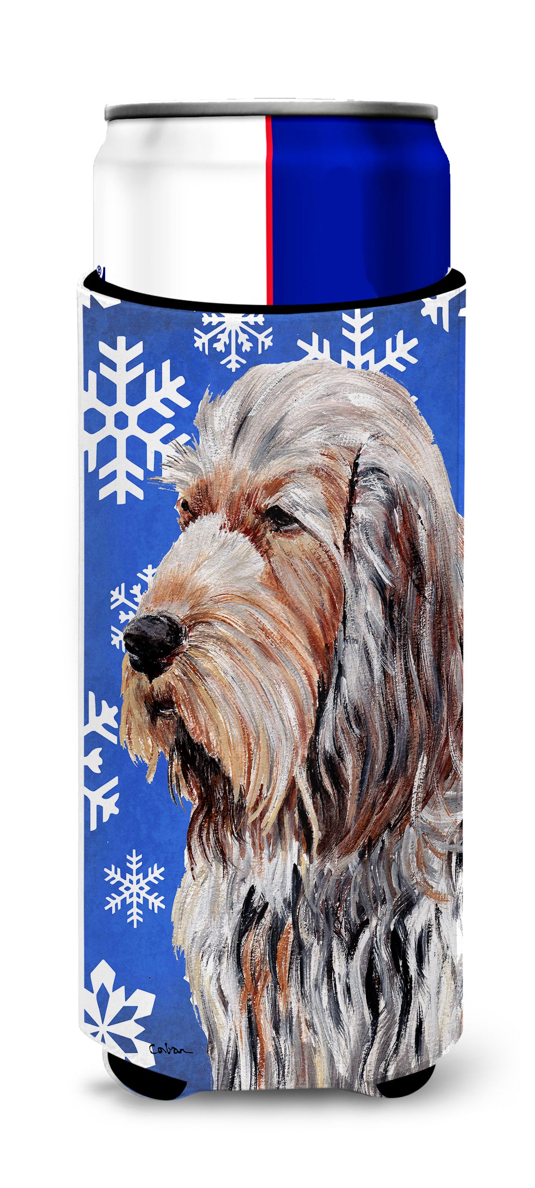 Otterhound Winter Snowflakes Ultra Beverage Insulators for slim cans SC9780MUK.