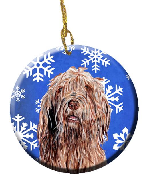 Otterhound Winter Snowflakes Ceramic Ornament SC9781CO1 by Caroline's Treasures