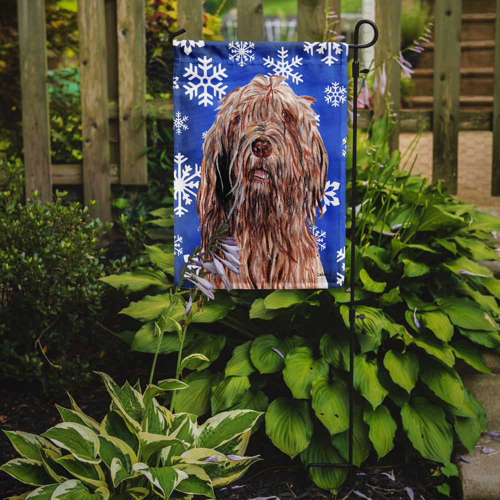 Otterhound Winter Snowflakes Flag Garden Size SC9781GF  the-store.com.