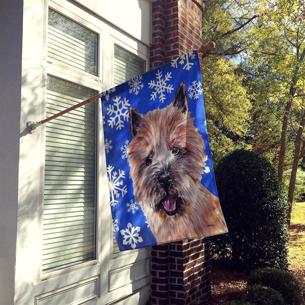 Norwich Terrier Winter Snowflakes Flag Canvas House Size SC9782CHF  the-store.com.