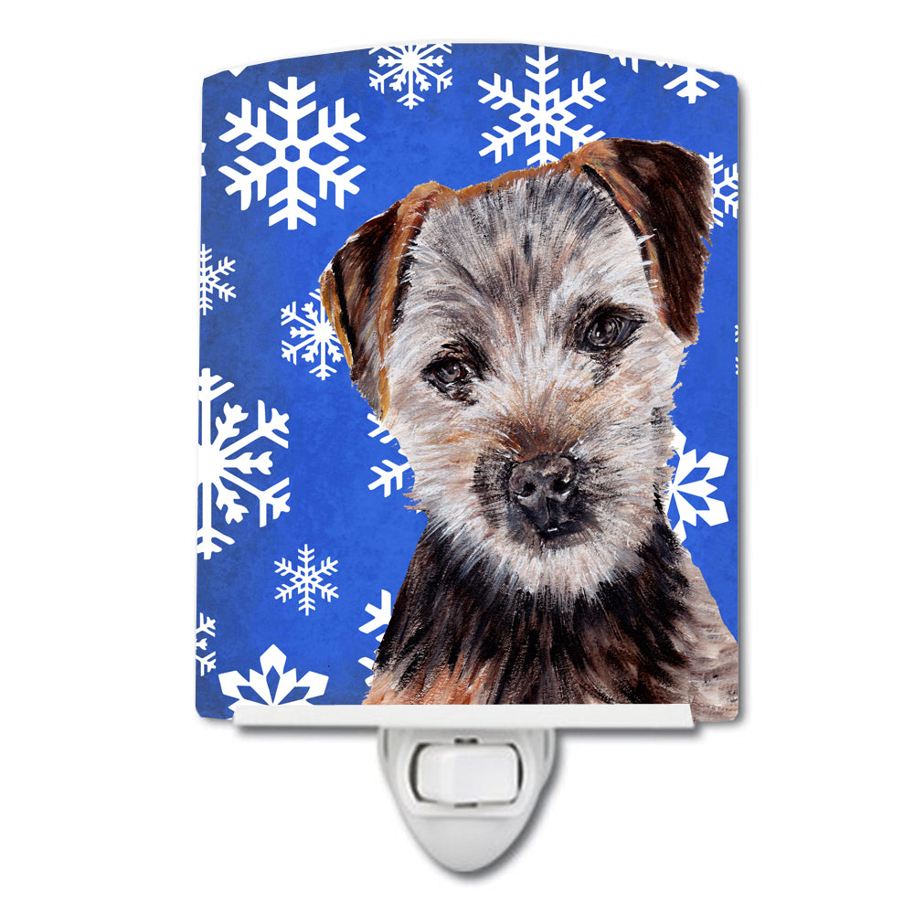 Norfolk Terrier Puppy Winter Snowflakes Ceramic Night Light SC9783CNL - the-store.com