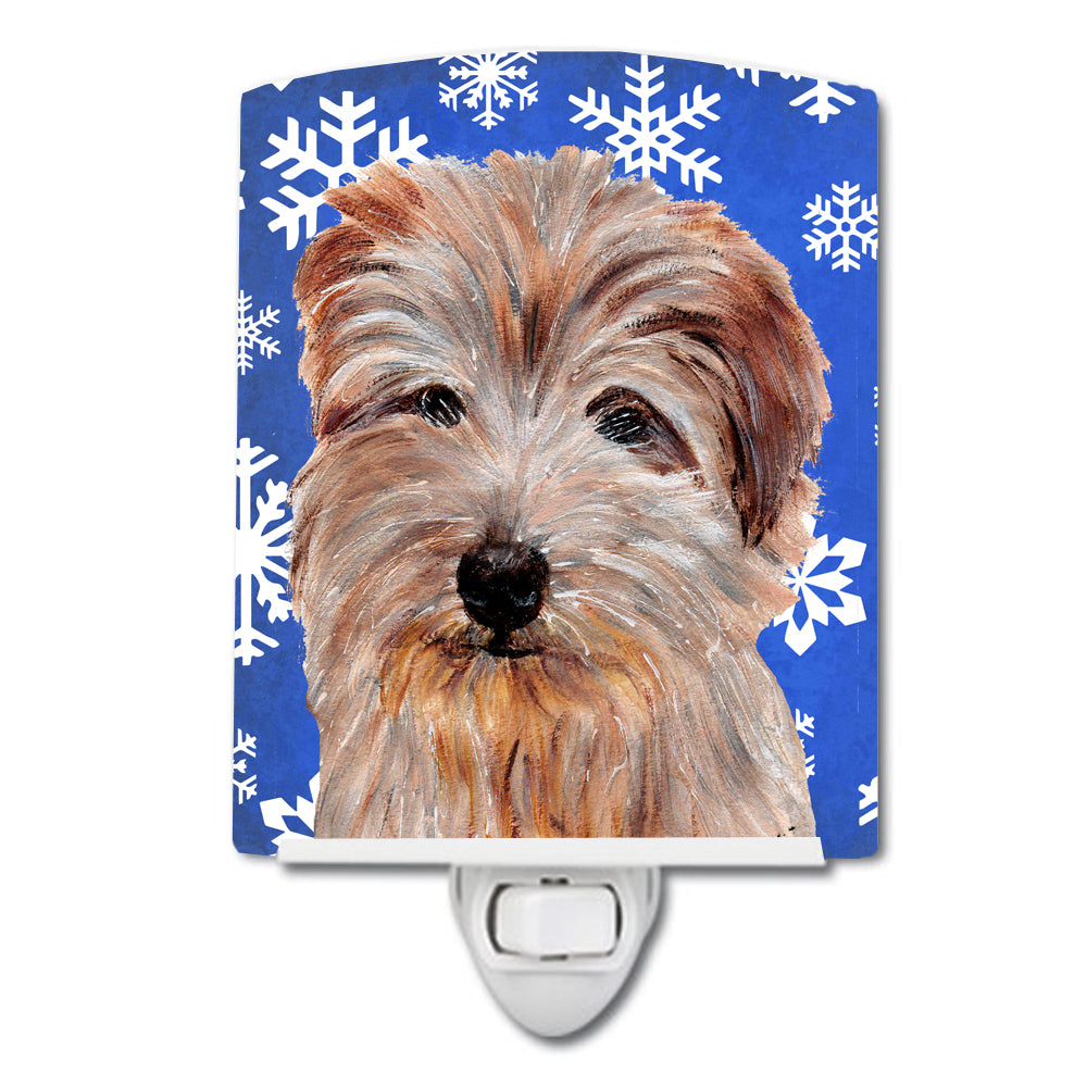 Norfolk Terrier Winter Snowflakes Ceramic Night Light SC9784CNL - the-store.com