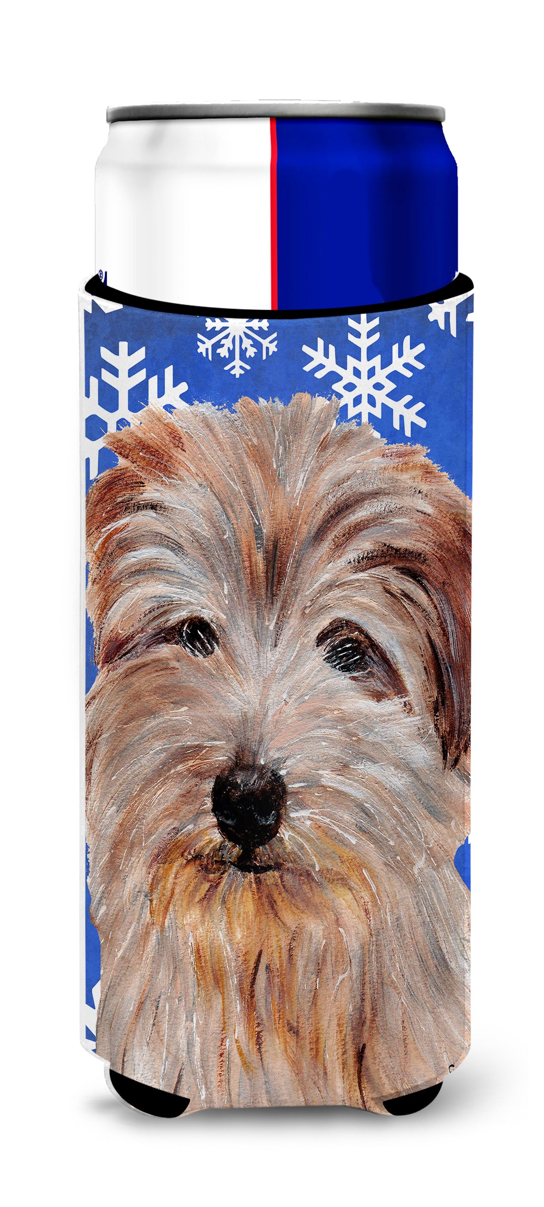 Norfolk Terrier Winter Snowflakes Ultra Beverage Insulators for slim cans SC9784MUK.