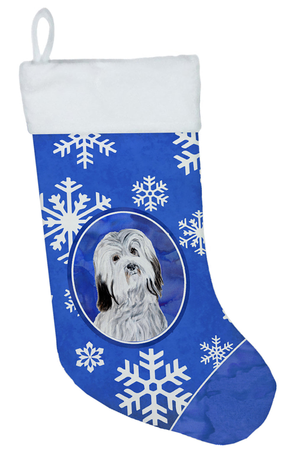 Havanese Winter Snowflakes Christmas Stocking SC9785-CS  the-store.com.