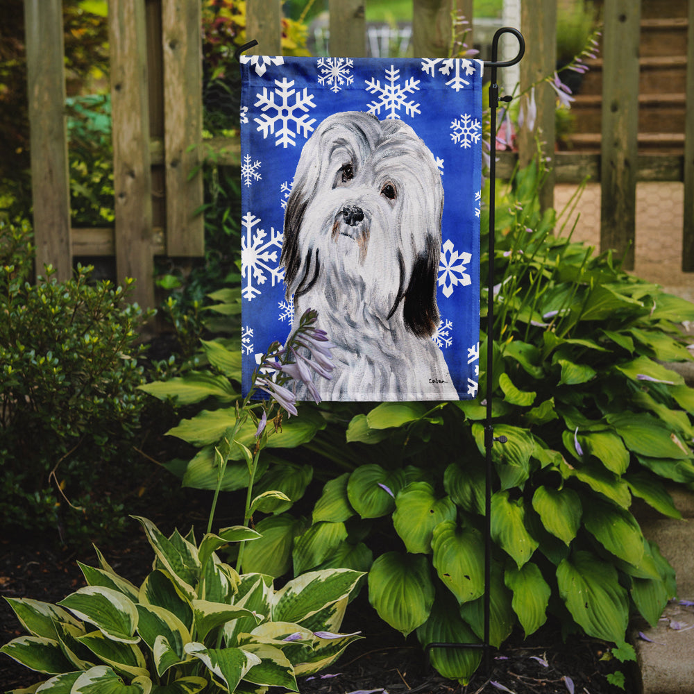 Havanese Winter Snowflakes Flag Garden Size SC9785GF  the-store.com.