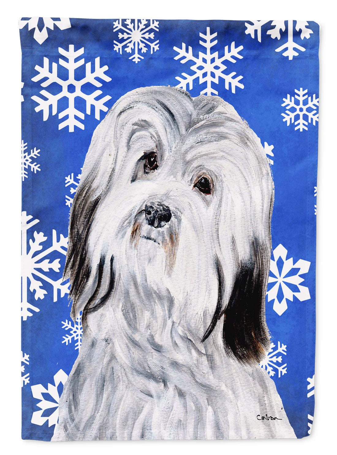 Havanese Winter Snowflakes Flag Garden Size SC9785GF  the-store.com.