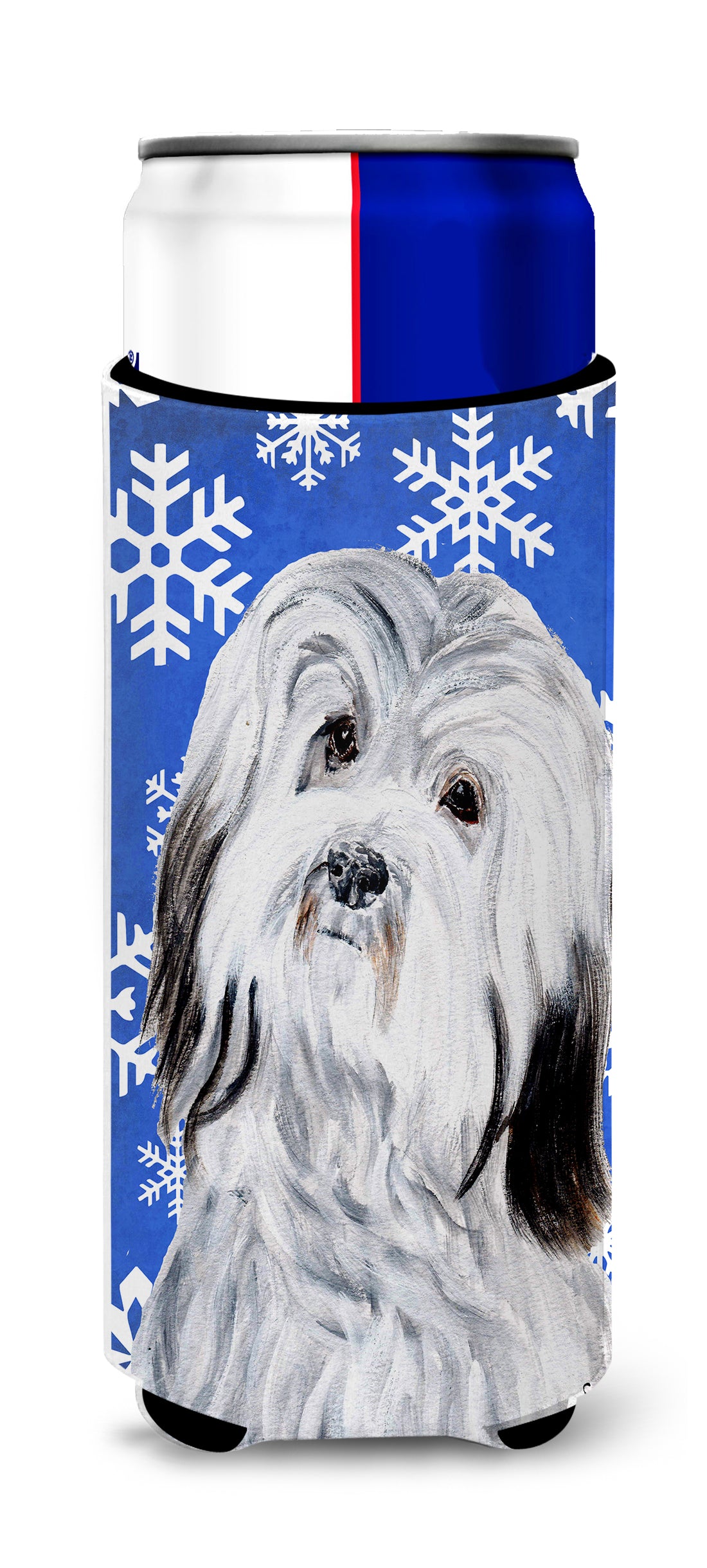 Havanese Winter Snowflakes Ultra Beverage Insulators for slim cans SC9785MUK.