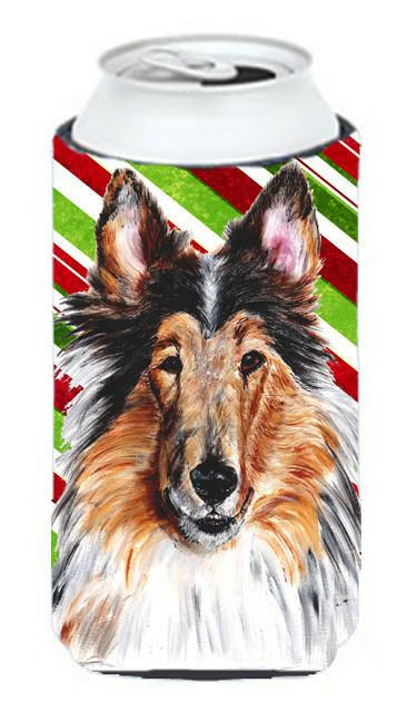 Collie Candy Cane Christmas Tall Boy Beverage Insulator Hugger SC9790TBC by Caroline's Treasures