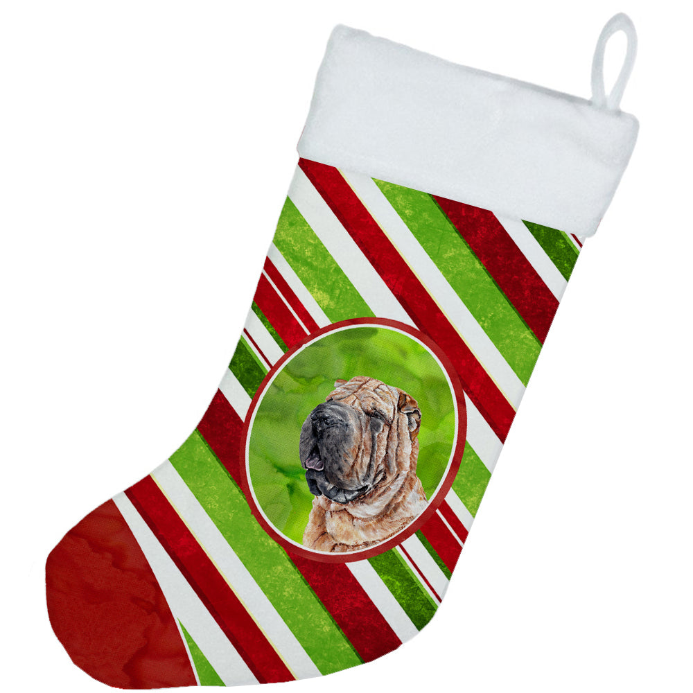 Shar Pei Candy Cane Christmas Christmas Stocking SC9791-CS  the-store.com.