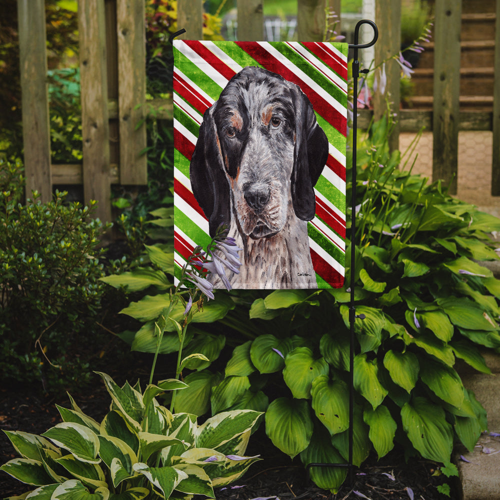 Blue Tick Coonhound Candy Cane Christmas Flag Garden Size SC9793GF  the-store.com.